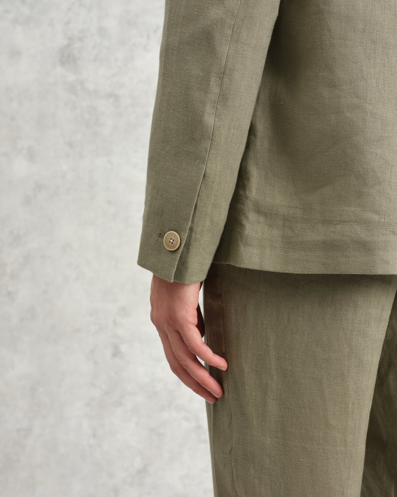 wax london Fintry - Khaki Linen Blazer