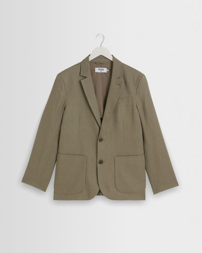 Fintry - Khaki Linen Single-Breasted Blazer