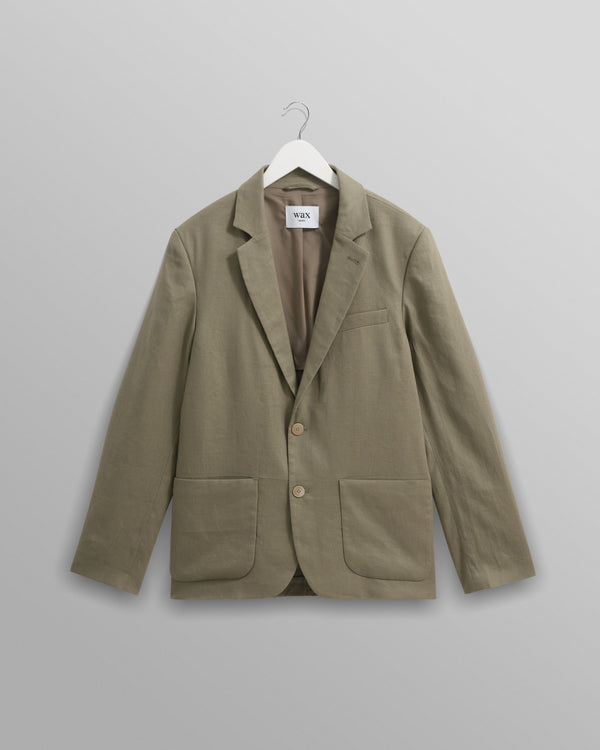 wax london men's Fintry - Khaki Linen Blazer