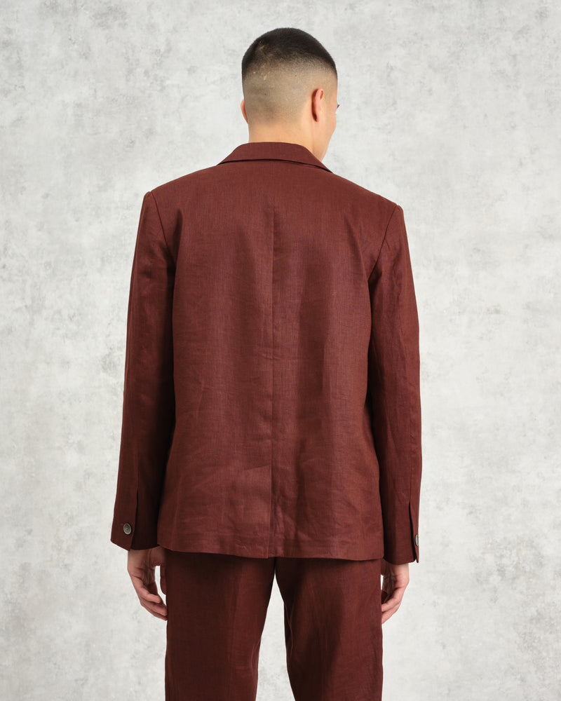 wax london Fintry - Merlot Linen Blazer