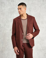 wax london Fintry - Merlot Linen Blazer