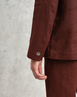 wax london Fintry - Merlot Linen Blazer