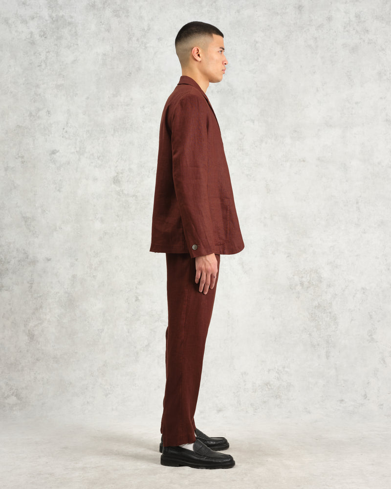 wax london Fintry - Merlot Linen Blazer