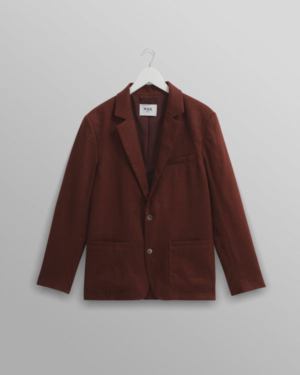 wax london men's Fintry - Merlot Linen Blazer