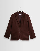 wax london men's Fintry - Merlot Linen Single-Breasted Blazer