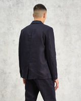 wax london Fintry - Midnight Navy Linen Blazer