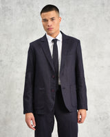 wax london Fintry - Midnight Navy Linen Blazer