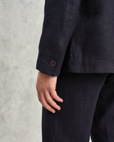 wax london Fintry - Midnight Navy Linen Blazer