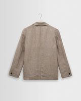 Fintry - Natural And Brown Stripe Linen Single-Breasted Blazer