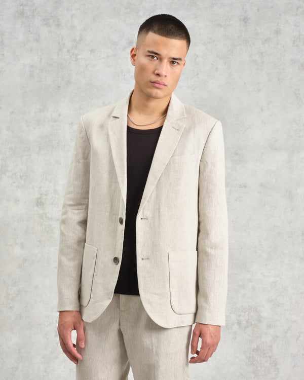 wax london Fintry - Natural Linen Blazer