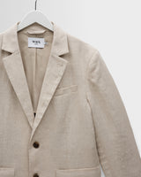 wax london men's Fintry - Natural Linen Single-Breasted Blazer