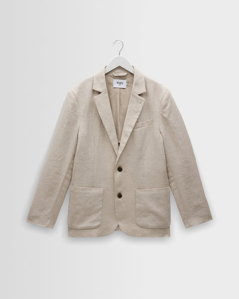 Fintry - Natural Linen Single-Breasted Blazer