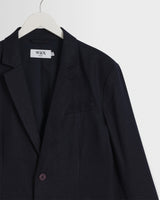 wax london men's Fintry - Navy Linen Single-Breasted Blazer