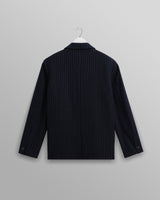 wax london Fintry - Navy Pinstripe Wool Blazer