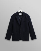 wax london Fintry - Navy Pinstripe Wool Blazer