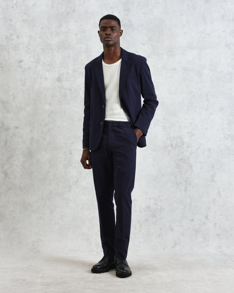 wax london men's Fintry - Navy Seersucker Blazer