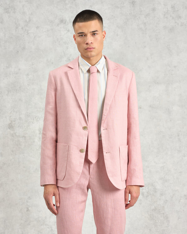 wax london Fintry - Pale Pink Linen Blazer