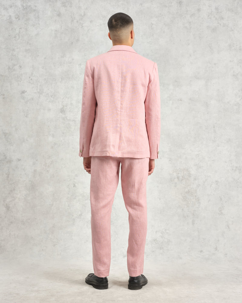 wax london Fintry - Pale Pink Linen Blazer