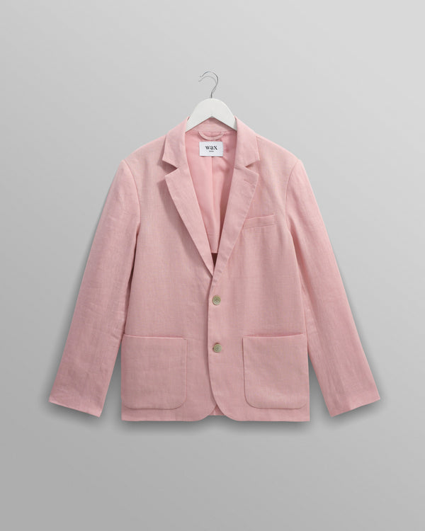 wax london men's Fintry - Pale Pink Linen Blazer