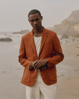 wax london Fintry - Rust Linen Blazer