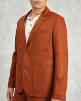 wax london Fintry - Rust Linen Blazer