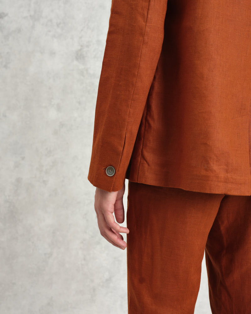 wax london Fintry - Rust Linen Blazer