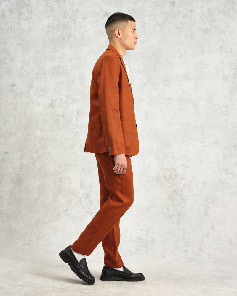 wax london Fintry - Rust Linen Blazer