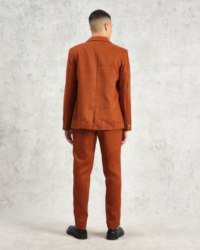 wax london Fintry - Rust Linen Blazer