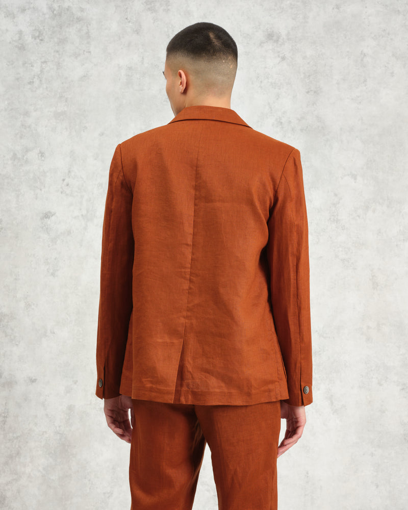 wax london Fintry - Rust Linen Blazer