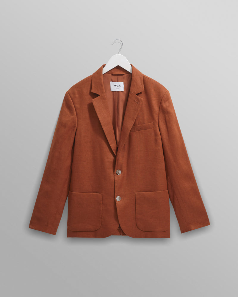 wax london Fintry - Rust Linen Blazer