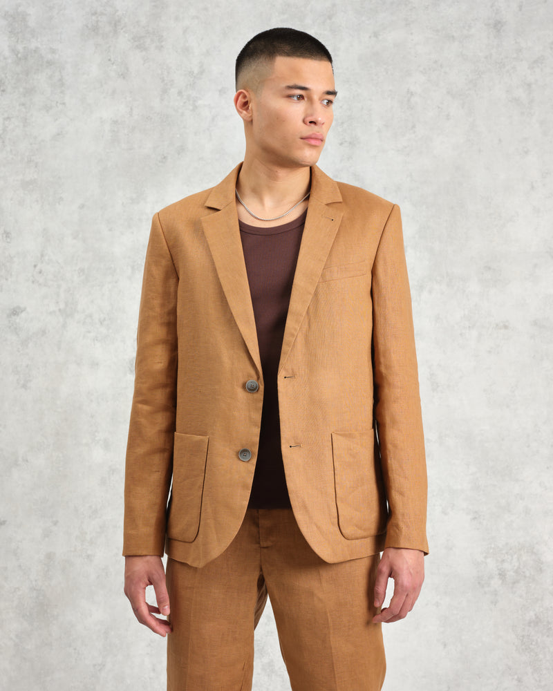 wax london Fintry - Tan Linen Blazer