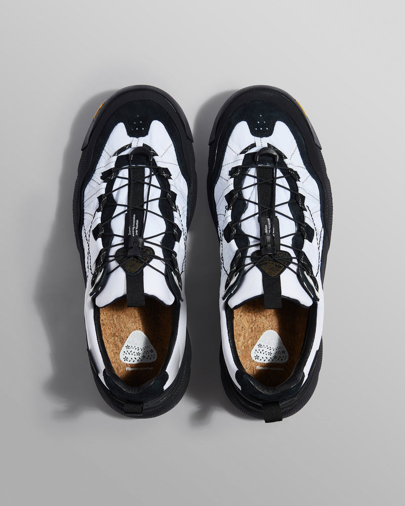 Flower Mountain - Black And White Waterproof Suede And Nylon Trainers