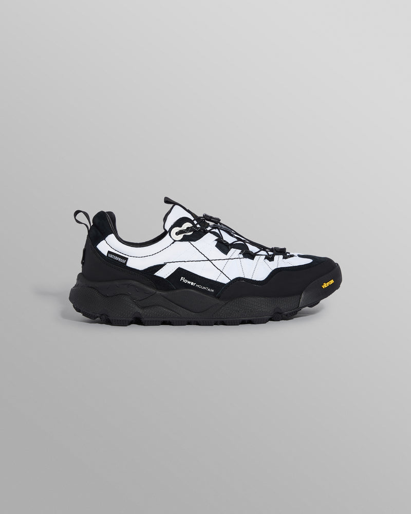 Flower Mountain - Black And White Waterproof Suede And Nylon Trainers