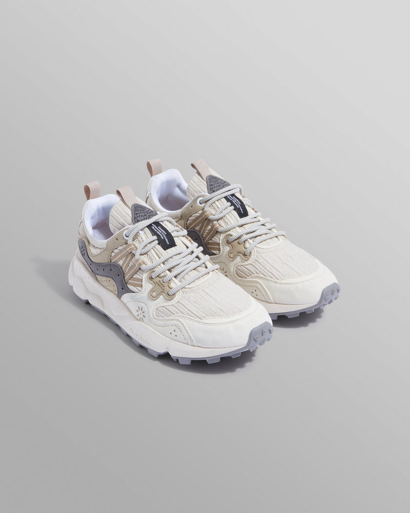 wax london Flower Mountain - Cream Suede And Technical Fabric Trainers