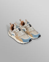 wax london Flower Mountain - Grey And Blue Suede And Nylon-Ripstop Trainers