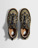 wax london men's Flower Mountain IWANO 2 - Khaki And Black Waterproof Eco Suede And Nylon Trainers