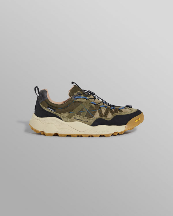 Flower Mountain - Khaki And Black Waterproof Suede And Nylon Trainers