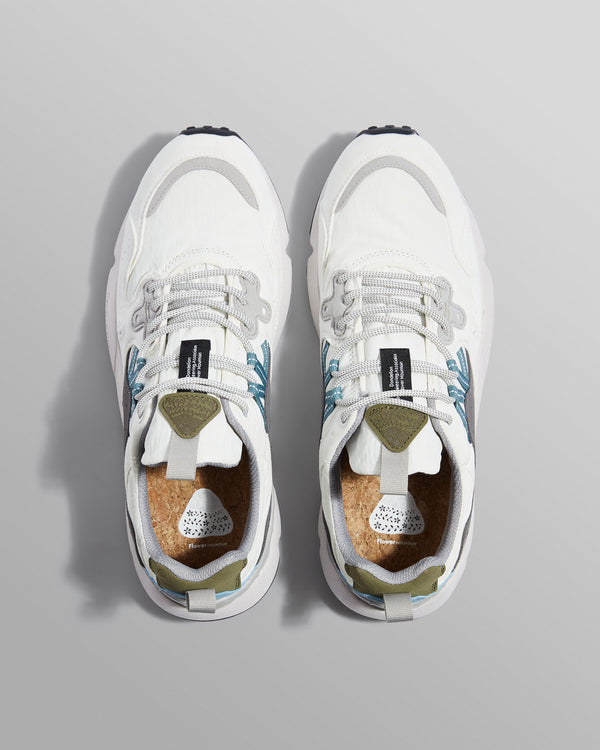 Flower Mountain - White And Grey Suede And Nylon Trainers