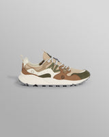 wax london men's Flower Mountain YAMANO 3 - Khaki And Tan Suede And Nylon Trainers