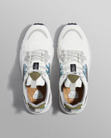 wax london men's Flower Mountain YAMANO 3 - White And Grey Suede And Nylon Trainers