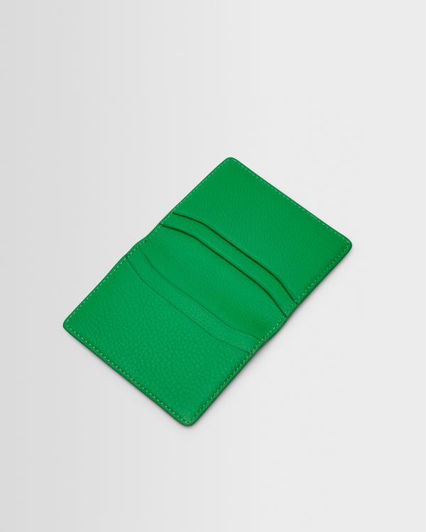 wax london men's FORBE WALLET SMALL GRAIN LEATHER BRIGHT GREEN