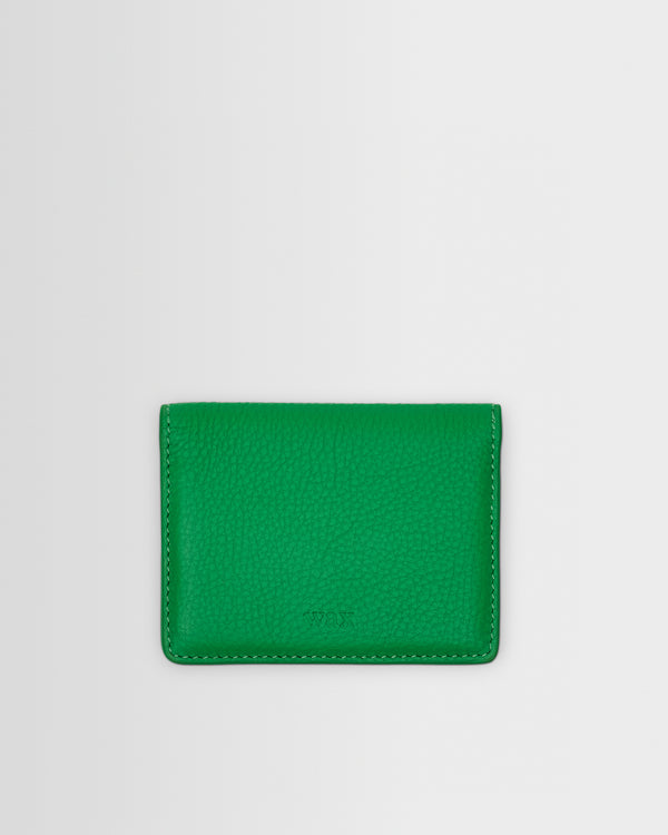 wax london men's FORBE WALLET SMALL GRAIN LEATHER BRIGHT GREEN