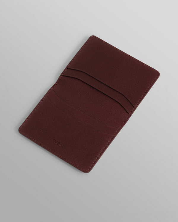 wax london men's Forbe - Cherry Retro Grain Leather Cardholder