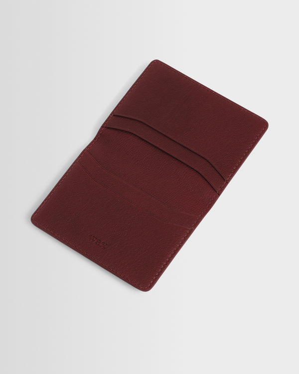 wax london men's Forbe - Cherry Retro Grain Leather Cardholder