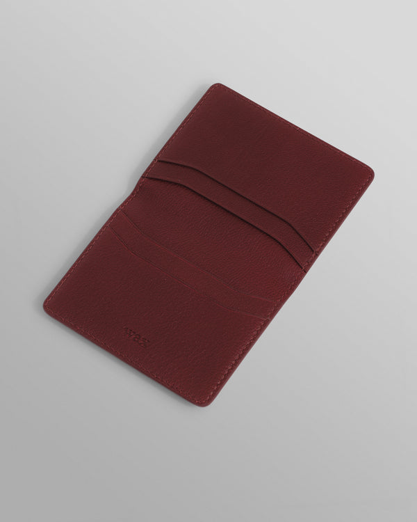 wax london men's Forbe - Cherry Retro Grain Leather Cardholder