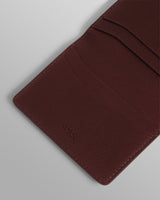 wax london men's Forbe - Cherry Retro Grain Leather Cardholder