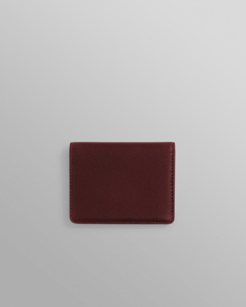 wax london men's Forbe - Cherry Retro Grain Leather Cardholder