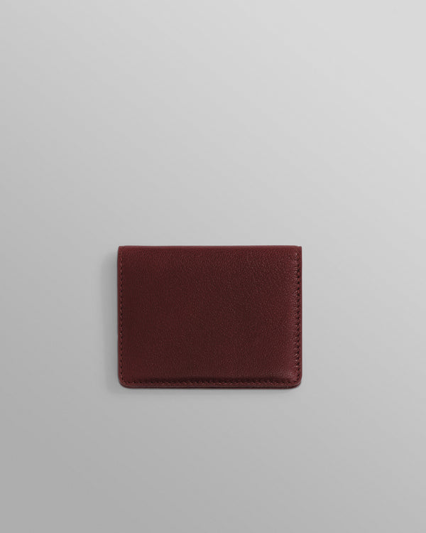 wax london men's Forbe - Cherry Retro Grain Leather Cardholder