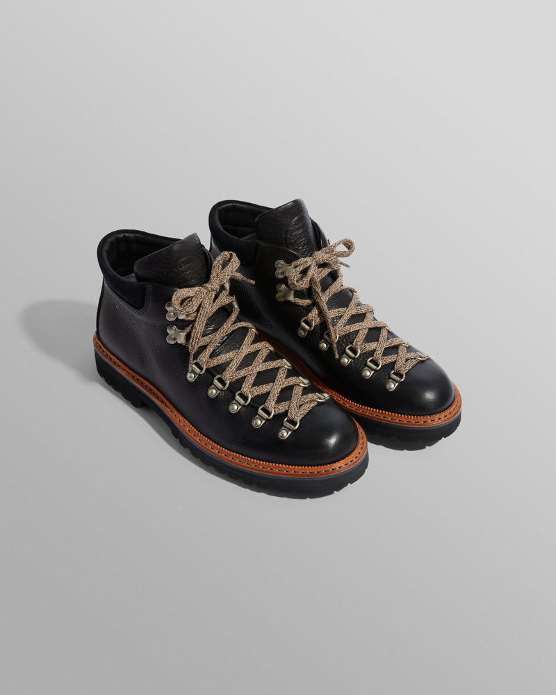 wax london Fracap - Black Grained Calf Leather M128 Boots