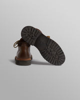 wax london men's Fracap - Brown Pebbled Calf Leather M128 Boots